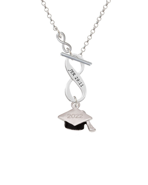 3-D Graduation Hat with 2022 To Infinity Jeremiah 29:11 Toggle Necklace