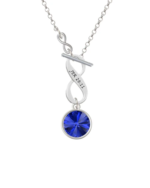 12mm Crystal Rivoli - Blue To Infinity Jeremiah 29:11 Toggle Necklace