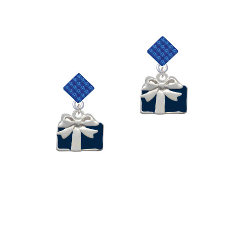 Blue Present Blue Crystal Diamond-Shape Earrings