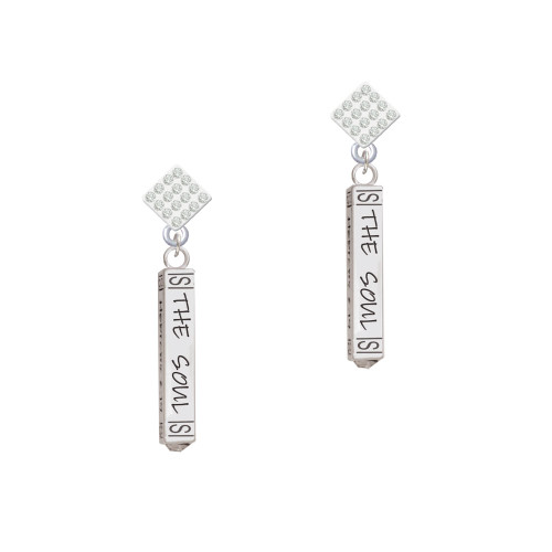 Hope Anchors the Soul Bar White Clear Crystal Diamond-Shape Earrings