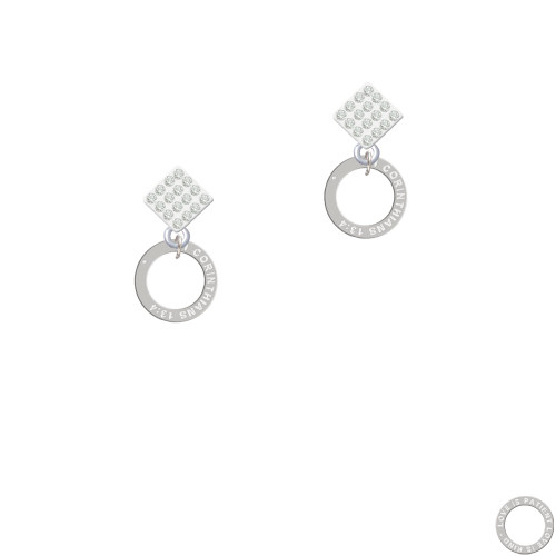 Corinthians 13:4 Eternity Ring White Clear Crystal Diamond-Shape Earrings