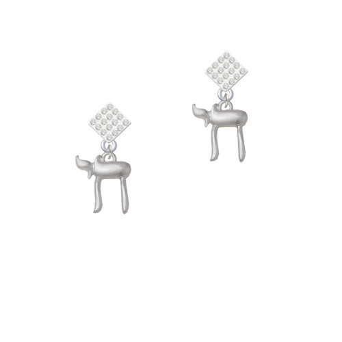 Chai White Clear Crystal Diamond-Shape Earrings