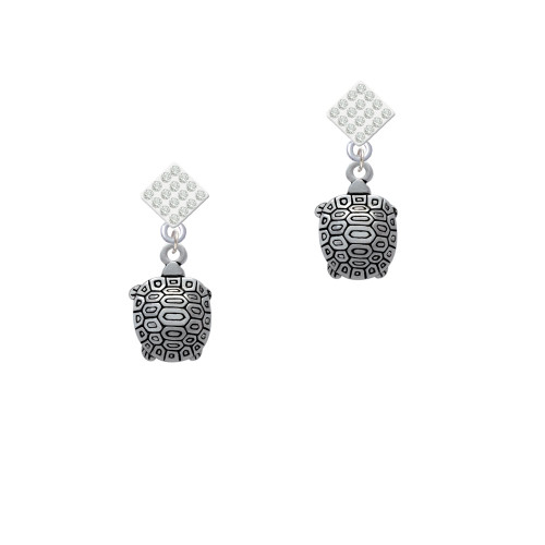 Mixed Brown and Yellow White Clear Crystal Diamond-Shape Earrings