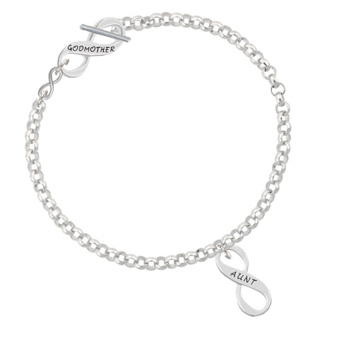 Aunt Infinity Sign To Infinity Godmother Toggle Bracelet
