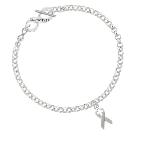 Ribbon with Cross Cutout To Infinity Godmother Toggle Bracelet