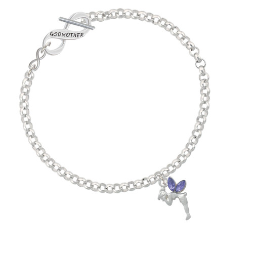 Small Fairy with Purple Wings To Infinity Godmother Toggle Bracelet