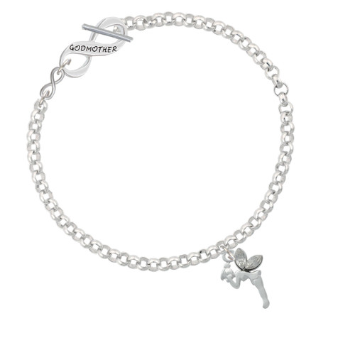 Small Fairy with Clear Wings To Infinity Godmother Toggle Bracelet