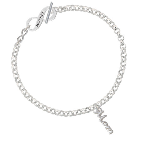 Small Mom Script To Infinity Mother Toggle Bracelet