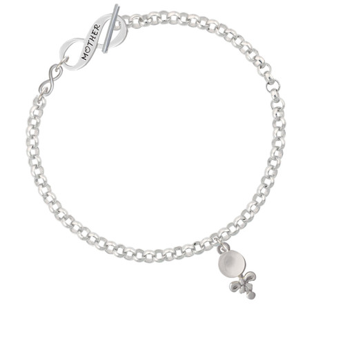 Clear Frosted Baby Rattle To Infinity Mother Toggle Bracelet