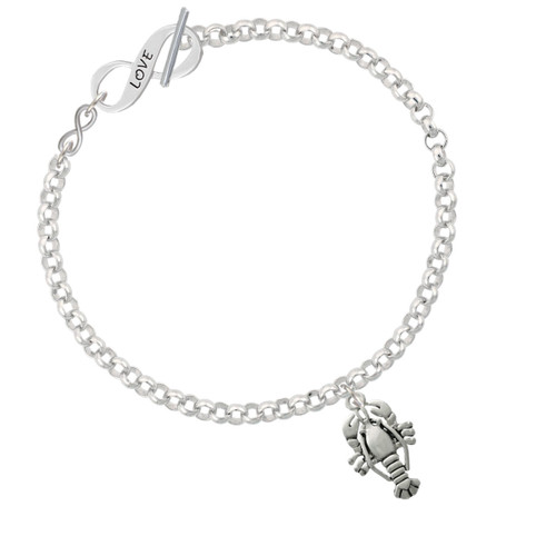 Antiqued Lobster To Infinity Love Toggle Bracelet