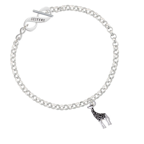 Antiqued Giraffe To Infinity Sisters Toggle Bracelet