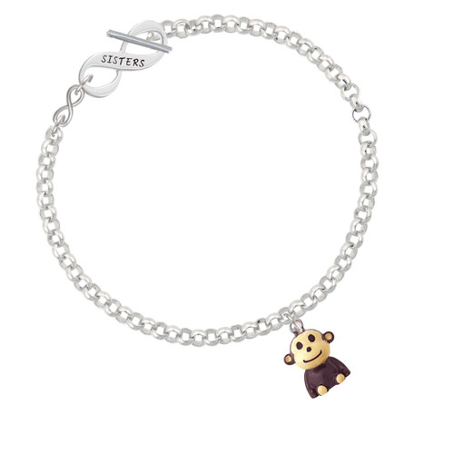 Resin Monkey To Infinity Sisters Toggle Bracelet