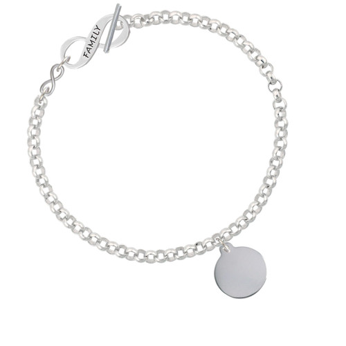 Stainless Steel Disc To Infinity Family Toggle Bracelet