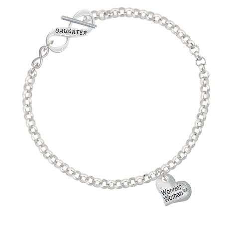 Small Wonder Woman Heart To Infinity Daughter Toggle Bracelet