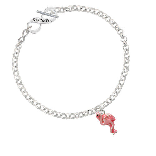Hot Pink Flamingo To Infinity Daughter Toggle Bracelet