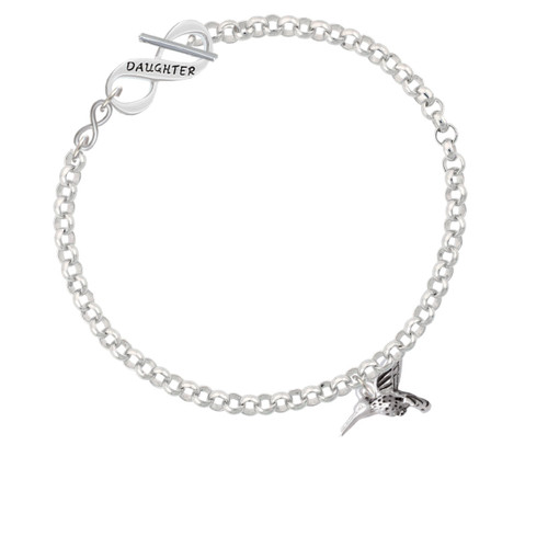 Small 3-D Hummingbird To Infinity Daughter Toggle Bracelet