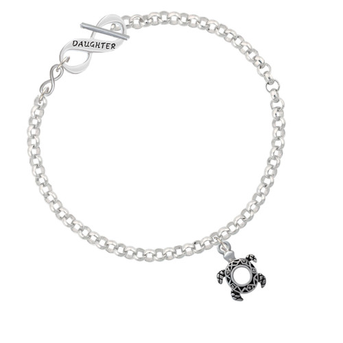 Small Open Sea Turtle To Infinity Daughter Toggle Bracelet