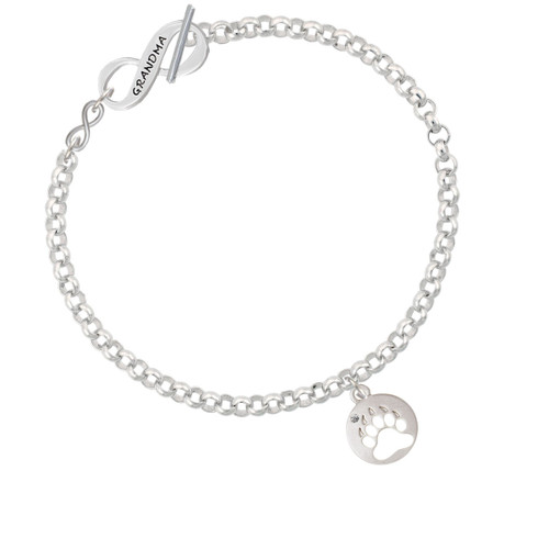 Bear Paw Silhouette To Infinity Grandma Toggle Bracelet