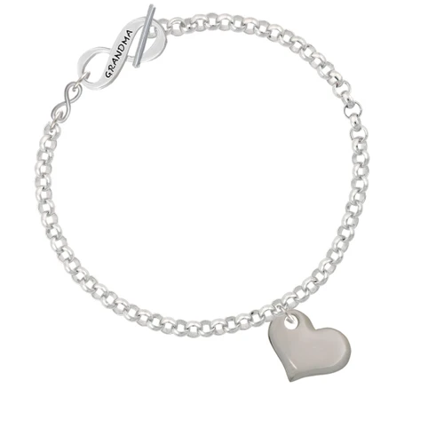 Stainless Steel Heart To Infinity Grandma Toggle Bracelet