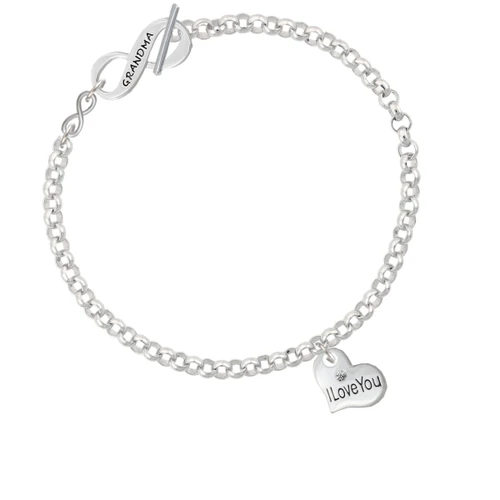 Small I Love You Heart To Infinity Grandma Toggle Bracelet