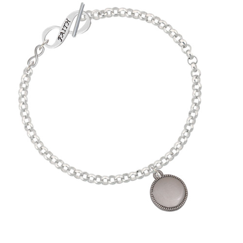 Stainless Steel Disc with Border To Infinity Faith Toggle Bracelet