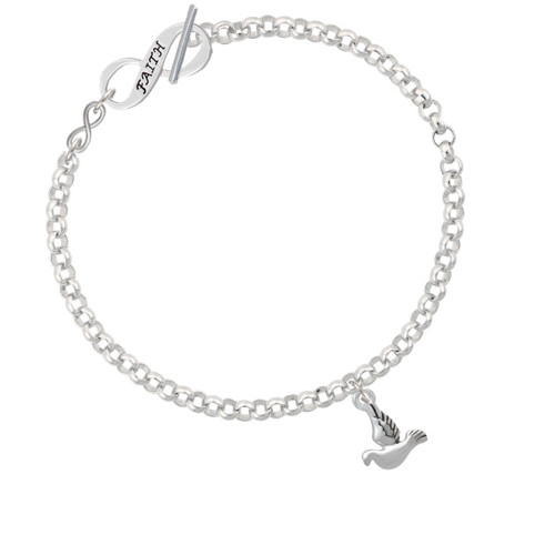 2-D Small Dove To Infinity Faith Toggle Bracelet