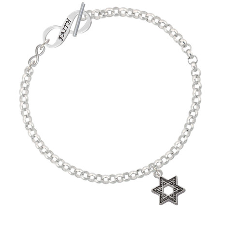 Star of David with Beaded Border To Infinity Faith Toggle Bracelet