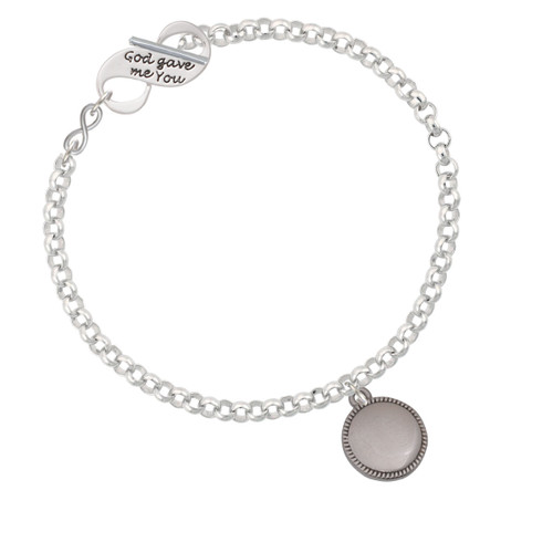 Stainless Steel Disc with Border To Infinity God Gave Me You Toggle Bracelet
