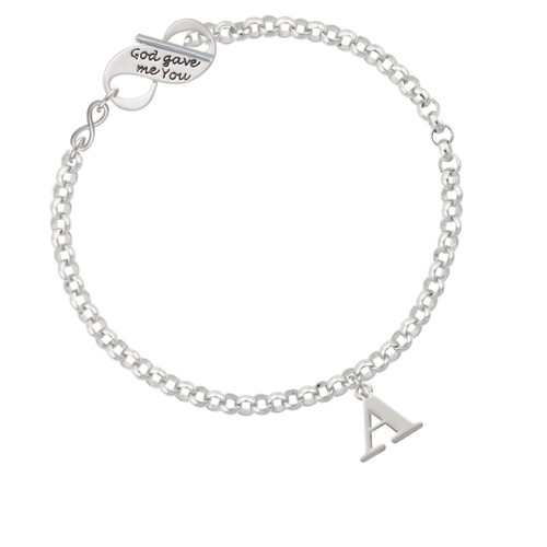Large Initial - A - To Infinity God Gave Me You Toggle Bracelet