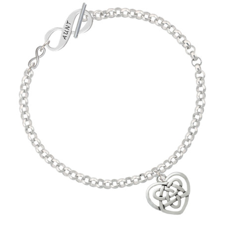 Celtic Knot Heart To Infinity Aunt Toggle Bracelet