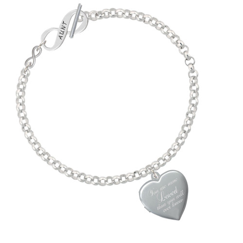 You Are More Loved Engraved Locket To Infinity Aunt Toggle Bracelet