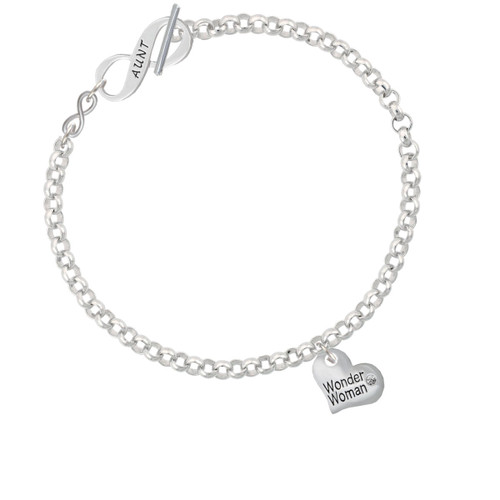 Small Wonder Woman Heart To Infinity Aunt Toggle Bracelet