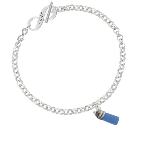 3-D Blue Baby Bottle To Infinity Aunt Toggle Bracelet