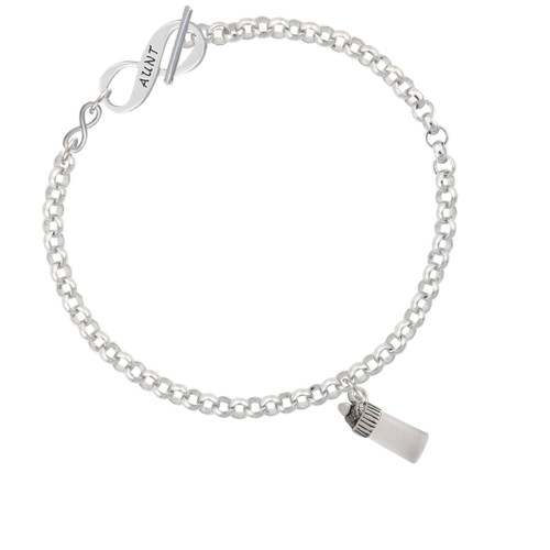 3-D Clear Frosted Baby Bottle To Infinity Aunt Toggle Bracelet