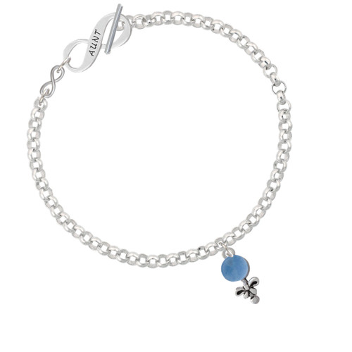 Blue Baby Rattle To Infinity Aunt Toggle Bracelet