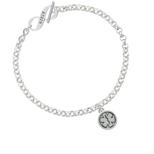 Round EMT Star of Life To Infinity Niece Toggle Bracelet