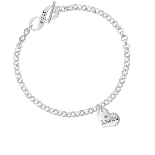 Small I Love You Heart To Infinity Niece Toggle Bracelet