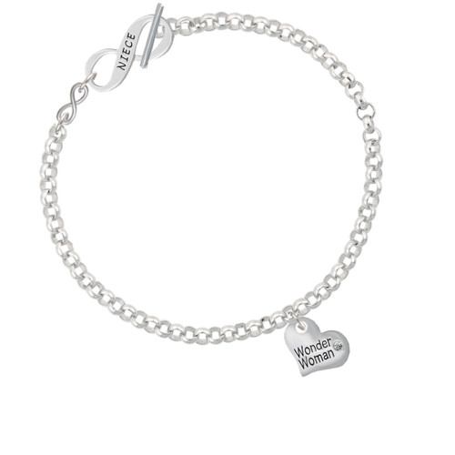 Small Wonder Woman Heart To Infinity Niece Toggle Bracelet