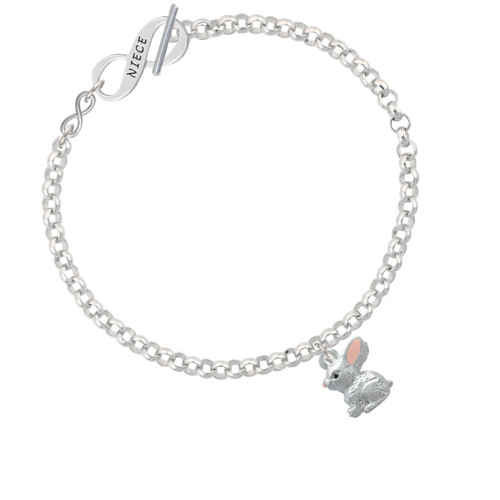 3-D Bunny To Infinity Niece Toggle Bracelet