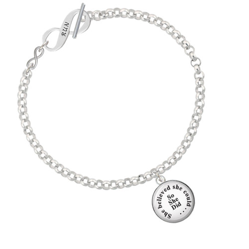 Domed She Believed She Could So She Did To Infinity Run Toggle Bracelet