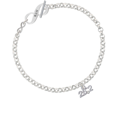 Marathon - 26.2 with Clear Crystal To Infinity Run Toggle Bracelet