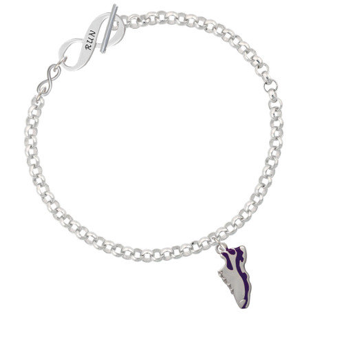 Purple Running Shoe To Infinity Run Toggle Bracelet