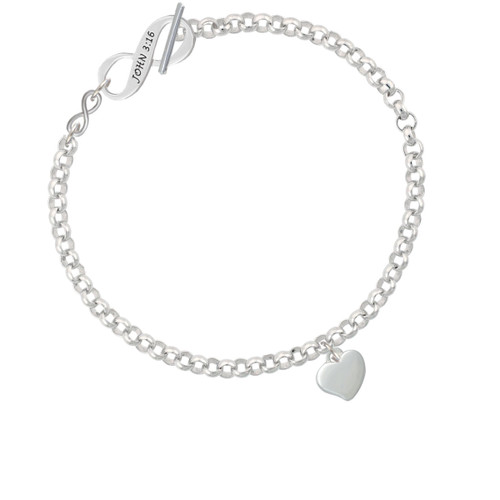 Small 2-D Puffy Heart To Infinity John 3:16 Toggle Bracelet