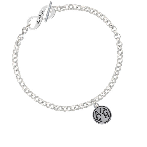 Faith in Circle To Infinity Psalm 46:10 Toggle Bracelet