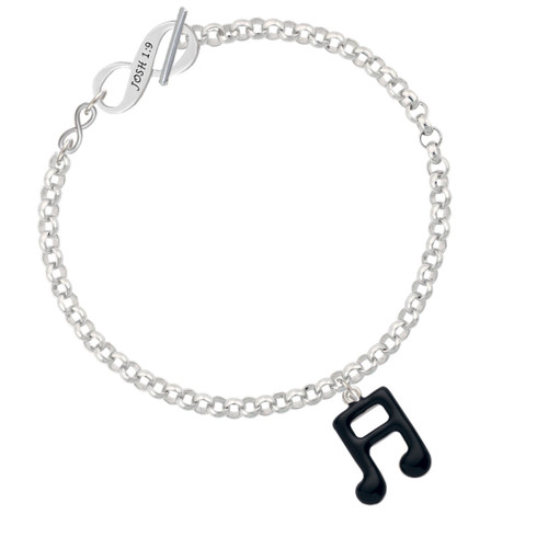 Black Sixteenth Note To Infinity Joshua 1:9 Toggle Bracelet