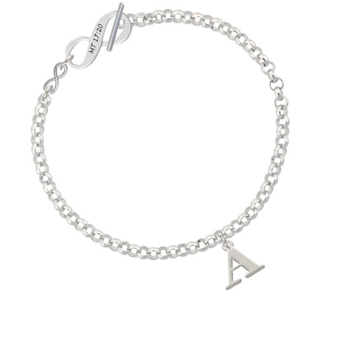 Large Initial - A - To Infinity Matthew 17:20 Toggle Bracelet
