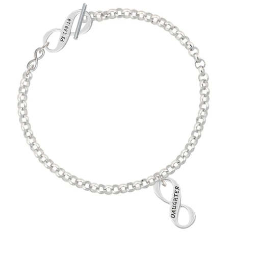 Daughter Infinity Sign To Infinity Psalm 139:14 Toggle Bracelet