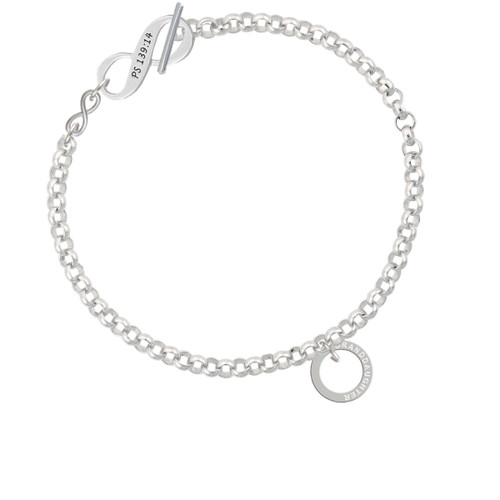 Granddaughter Eternity Ring To Infinity Psalm 139:14 Toggle Bracelet