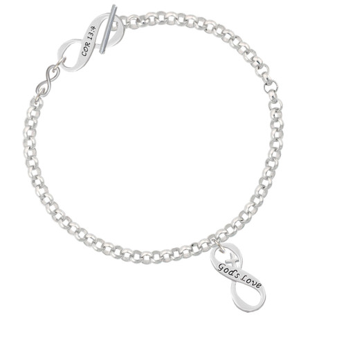 God's Love Infinity Sign To Infinity 1 Corinthians 13:4 Toggle Bracelet