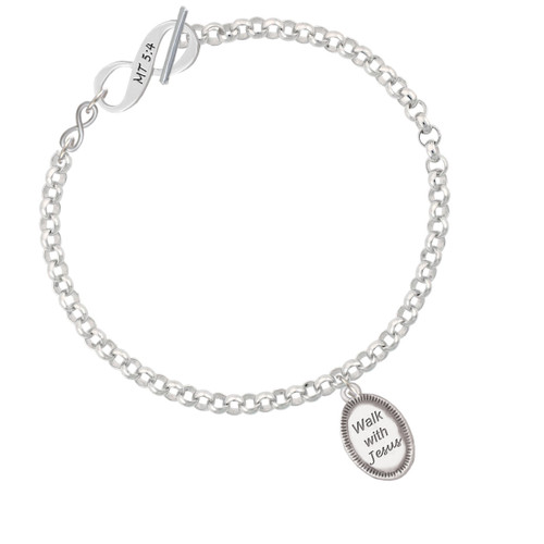 Walk with Jesus Oval To Infinity Matthew 5:4 Toggle Bracelet